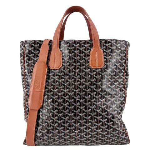 GOYARD Voltaire III Chevron Print Canvas Tote Bag Black