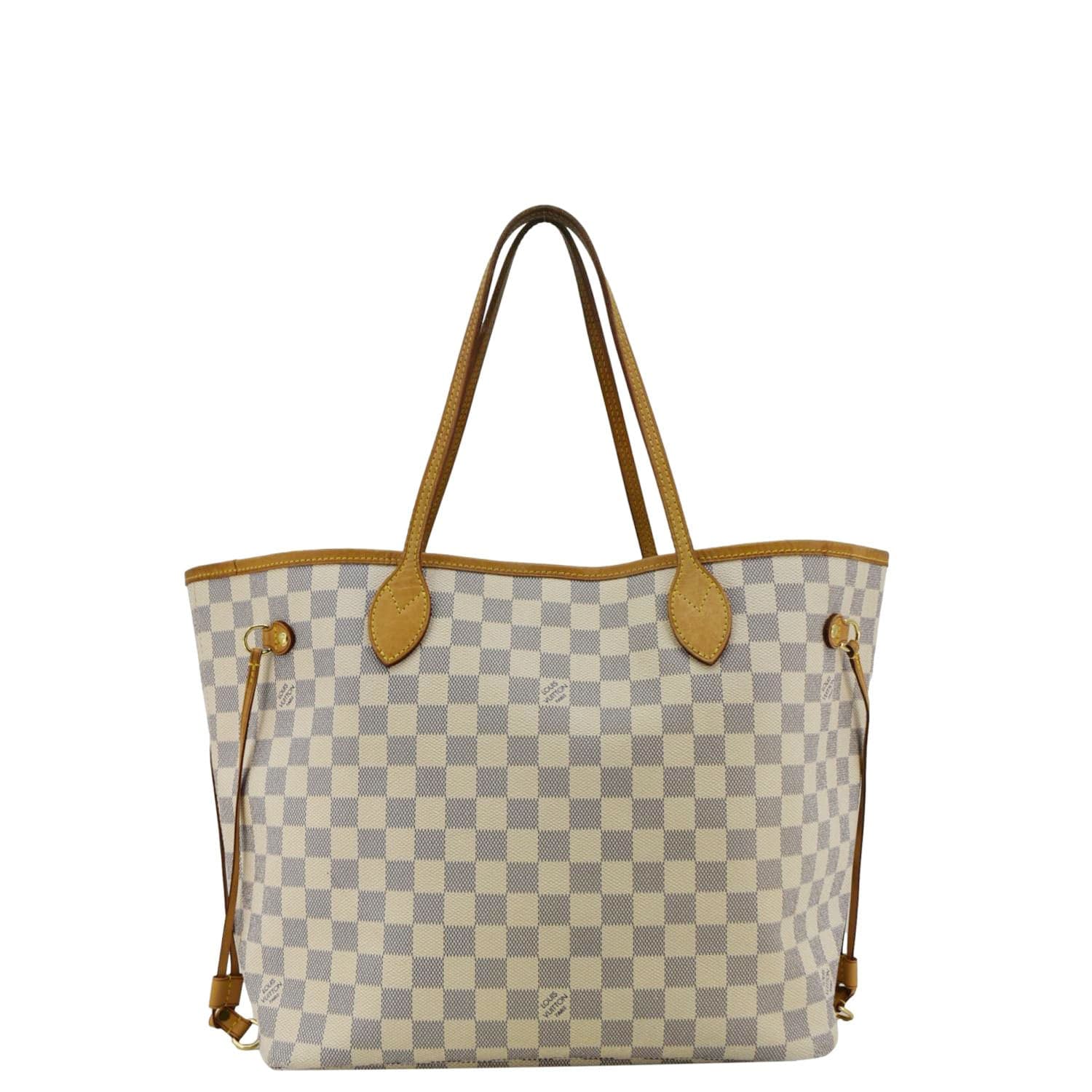 LOUIS VUITTON - Neverfull MM Damier Azur Tote Bag White front look