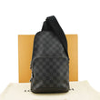LOUIS VUITTON Avenue Sling Damier Graphite Backpack Bag Black front side