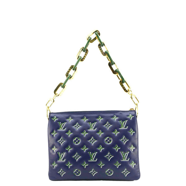 LOUIS VUITTON Coussin PM Monogram Embossed Crossbody Bag Blue  back look