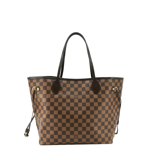 LOUIS VUITTON  Neverfull MM Damier Ebene Shoulder Bag in Brown  back look