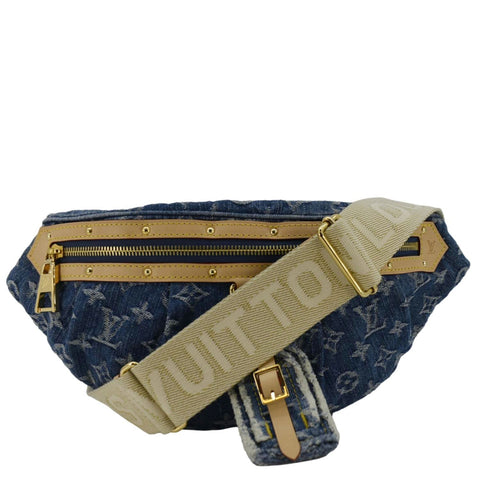 LOUIS VUITTON High Rise Monogram Denim Bumbag Blue