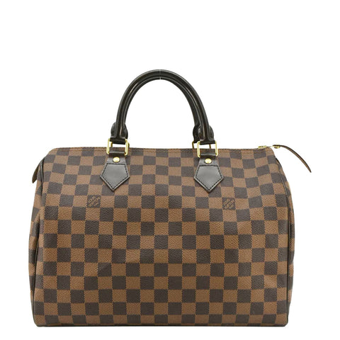LOUIS VUITTON Speedy 30 Damier Ebene Satchel Bag Brown