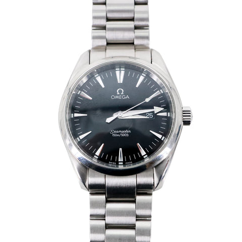 Omega Seamaster Aqua Terra Precision Quartz SS Watch Black Dial 40MM