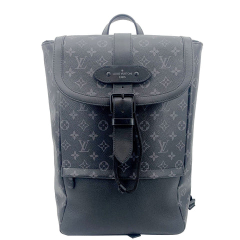 LOUIS VUITTON Saumur Monogram Canvas Backpack Bag Grey