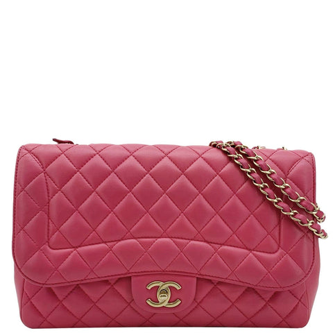 CHANEL Mademoiselle Chic Flap Medium Leather Shoulder Bag Pink
