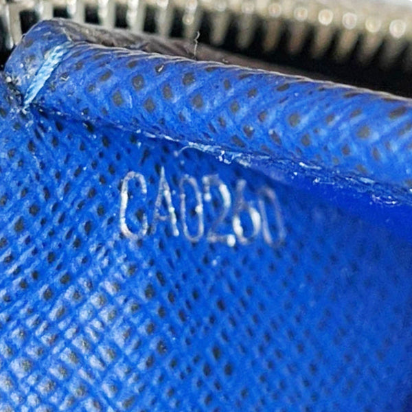LOUIS VUITTON Zippy Vertical Taigarama Long Wallet Cobalt Blue