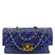 Chanel Envelope Lock 3 Small Quilted Patent Leather Shoulder Bag Blue