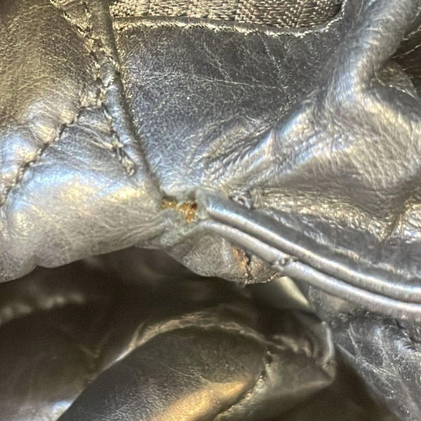 CHANEL Distressed Vintage Ligne Braid Calfskin Leather Tote Bag Black