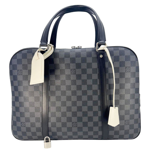 LOUIS VUITTON Jorn Damier Graphite Briefcase Bag Black