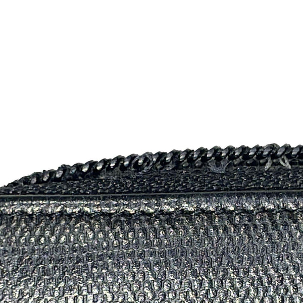 CHANEL Sevruga Leather Zip Around Wallet Black