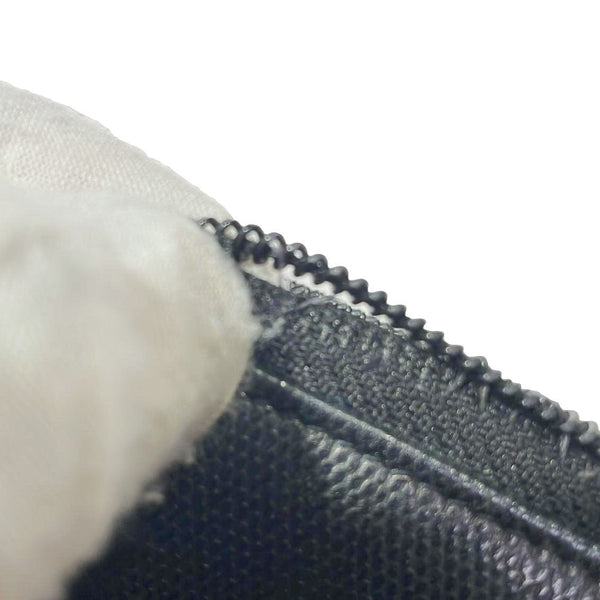 CHANEL Sevruga Leather Zip Around Wallet Black