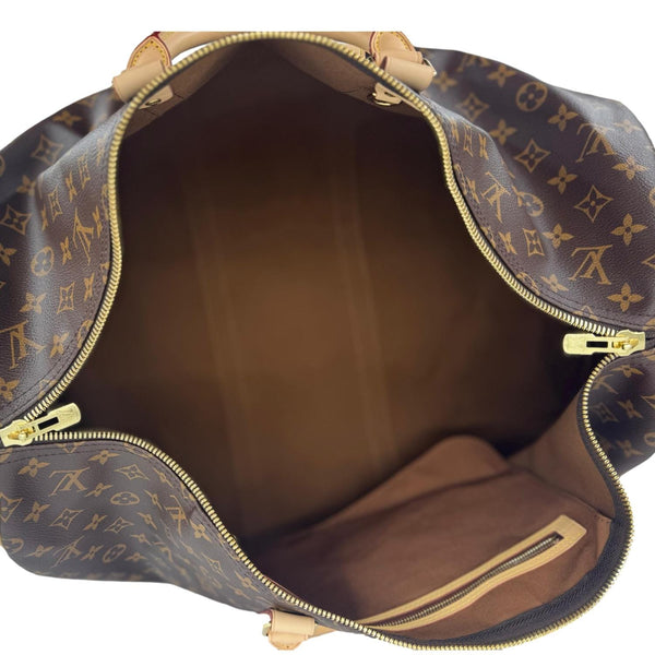 LOUIS VUITTON Keepall 55 Bandouliere Monogram Canvas Travel Bag Brown
