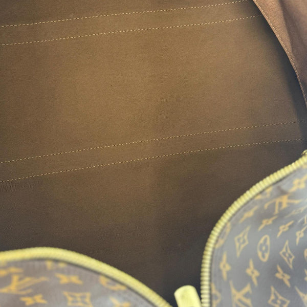 LOUIS VUITTON Keepall 55 Bandouliere Monogram Canvas Travel Bag Brown