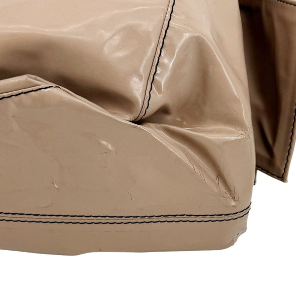 VALENTINO Nuage Bow Patent Leather Tote Bag Nude