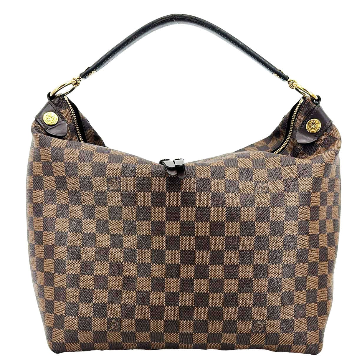 LOUIS VUITTON Duomo Damier Ebene Hobo Bag Brown