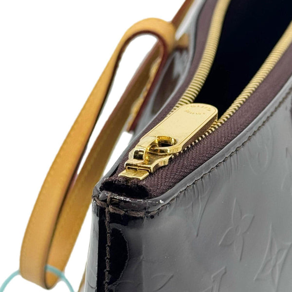 LOUIS VUITTON Bellevue Vernis Leather Tote Bag Burgundy