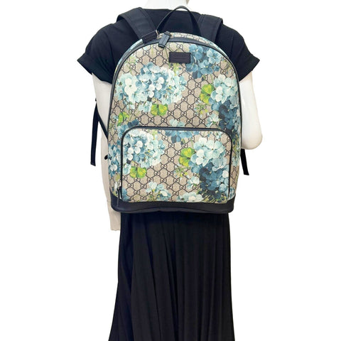 GUCCI Blooms Medium GG Supreme Monogram Backpack Beige 406370