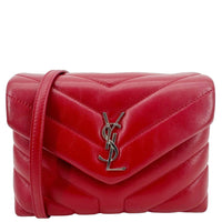YVES SAINT LAURENT Loulou Toy Calfskin Leather Crossbody Bag Red