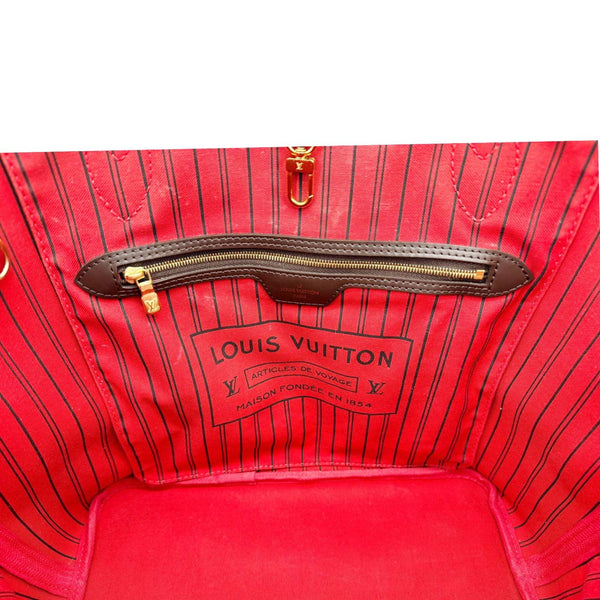 LOUIS VUITTON Neverfull MM Damier Ebene Shoulder Bag Brown