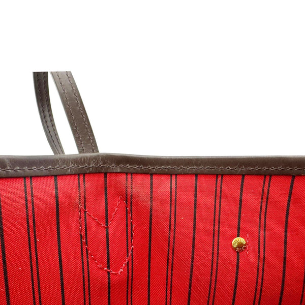 LOUIS VUITTON Neverfull MM Damier Ebene Shoulder Bag Brown