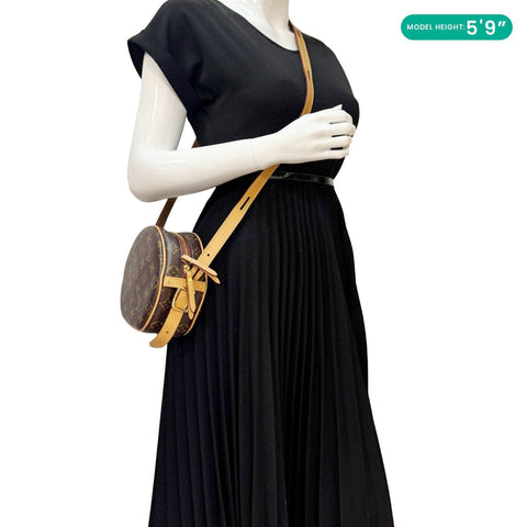 LOUIS VUITTON Petite Boite Chapeau Monogram Canvas Shoulder Bag Brown