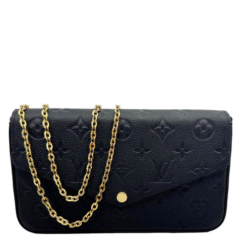 LOUIS VUITTON Felicie Pochette Monogram Empreinte Crossbody Bag Black