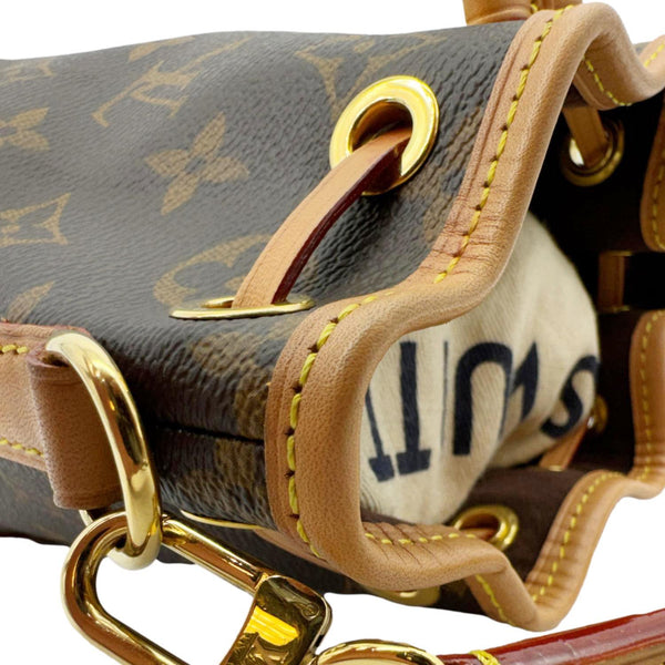 LOUIS VUITTON  Nano Noe Monogram Canvas Crossbody Bag Brown