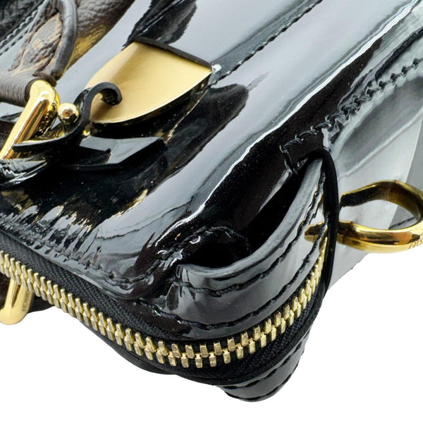 LOUIS VUITTON Miroir Vernis Leather Tote Shoulder Bag Black