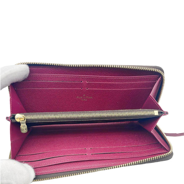 LOUIS VUITTON Portefeuille Clemence Monogram Canvas Zippy Wallet Brown