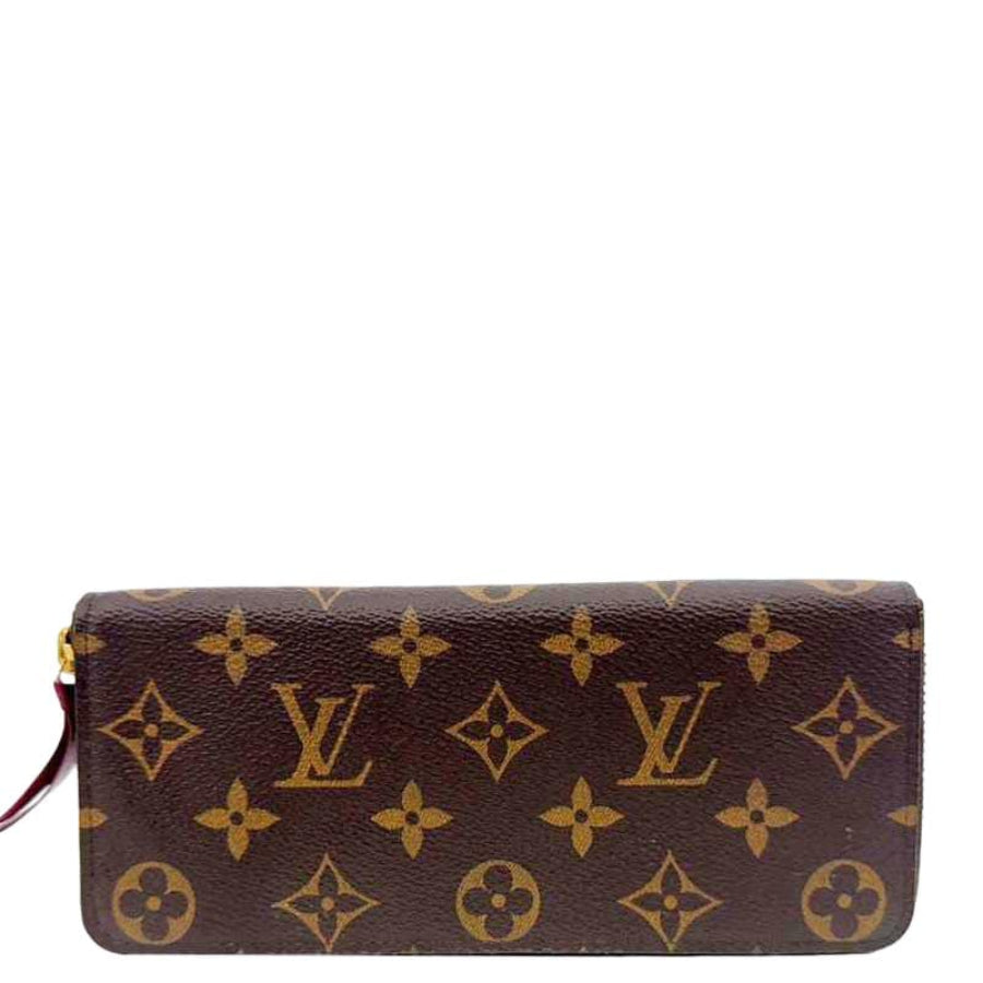 LOUIS VUITTON Portefeuille Clemence Monogram Canvas Zippy Wallet Brown
