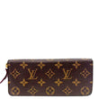 LOUIS VUITTON Portefeuille Clemence Monogram Canvas Zippy Wallet Brown