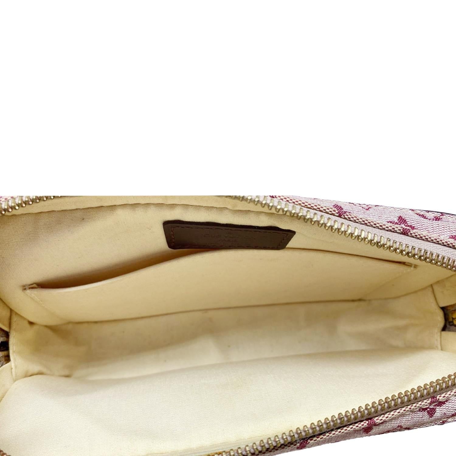 LOUIS VUITTON Juliette MM Monogram Mini Lin Canvas Crossbody Bag Burgu