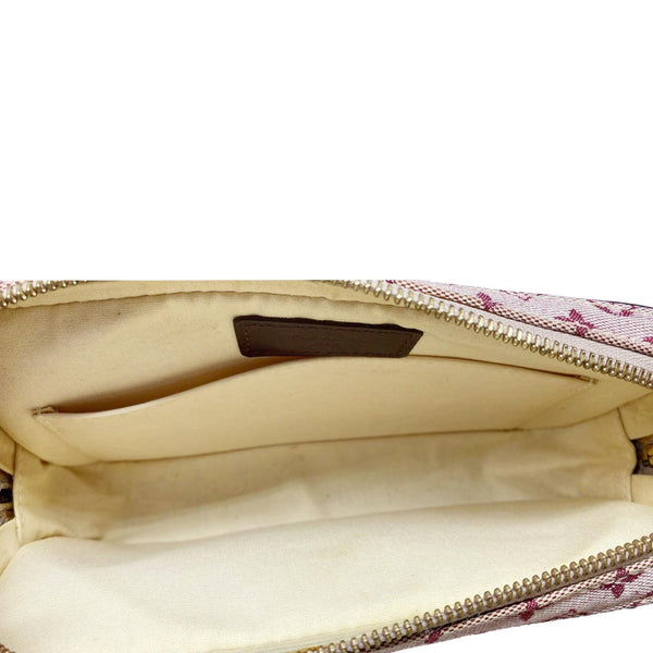 LOUIS VUITTON Juliette MM Monogram Mini Lin Canvas Crossbody Bag Burgundy