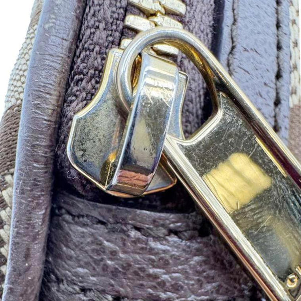 GUCCI Jumbo GG Canvas Leather Belt Bag Brown 696031