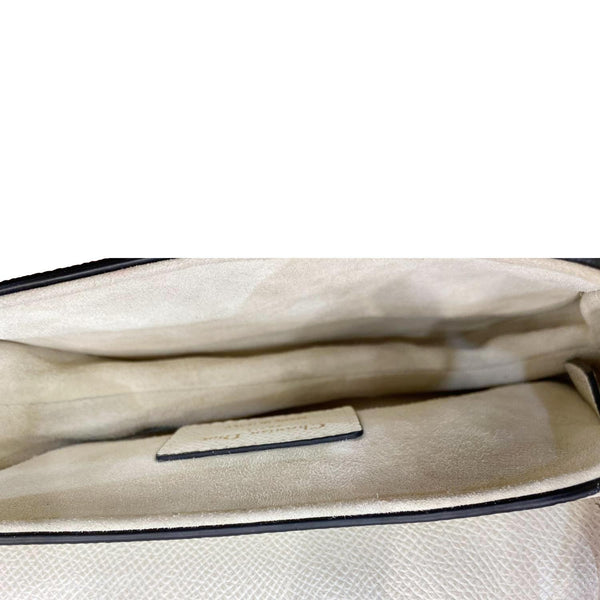 CHRISTIAN DIOR Saddle Leather Satchel Shoulder Bag Off White