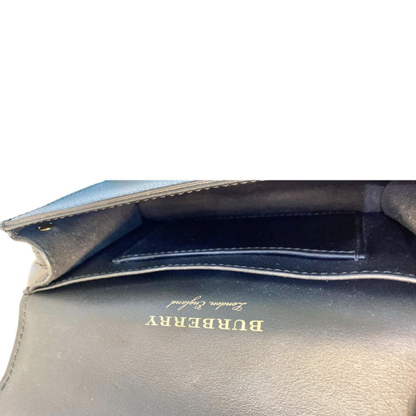 BURBERRY Buckle Small Grainy Calfskin Leather Chain Crossbody Bag Black