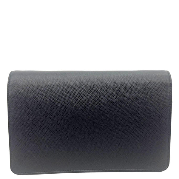 PRADA Saffiano Lux Chain Crossbody Bag Black