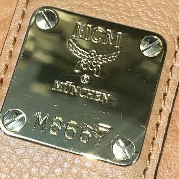 MCM Reversible Liz Large Visetos Canvas Shopper Tote Bag Cognac