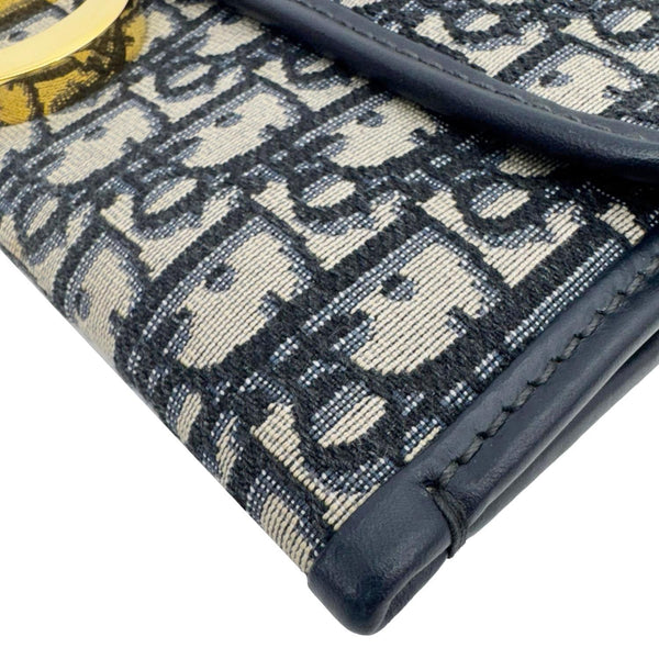 CHRISTIAN DIOR 30 Montaigne Oblique Jacquard Crossbody Clutch Bag Navy Blue