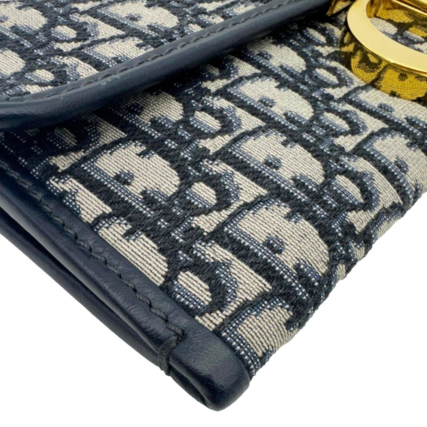 CHRISTIAN DIOR 30 Montaigne Oblique Jacquard Crossbody Clutch Bag Navy