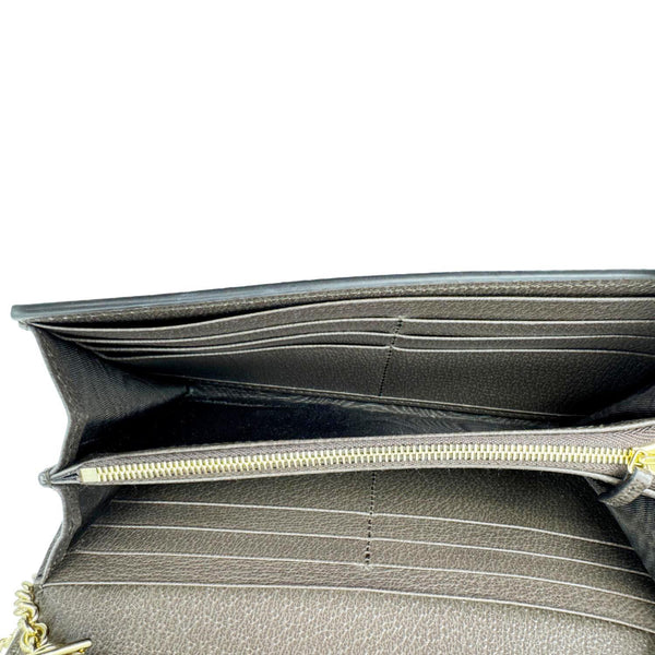 GUCCI Blondie Continental Dollar GG Supreme Canvas Chain Wallet Beige 725215