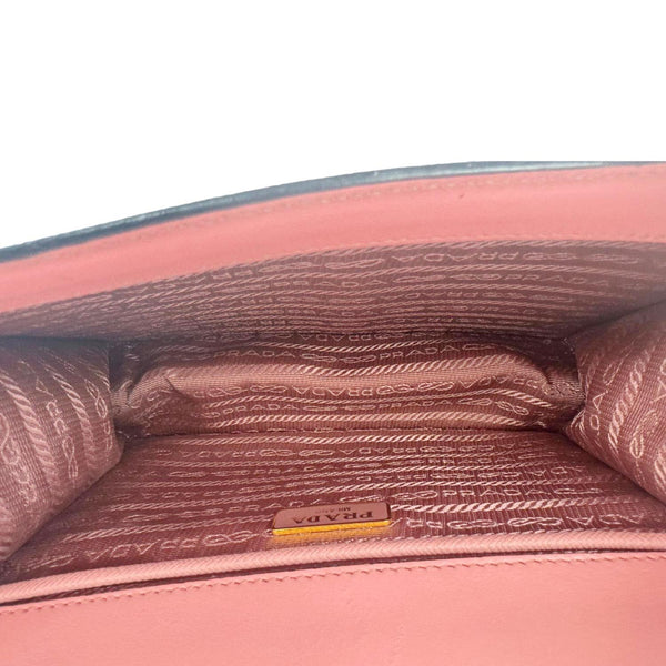 PRADA Soft Saffiano Leather Chain Crossbody Bag Pink
