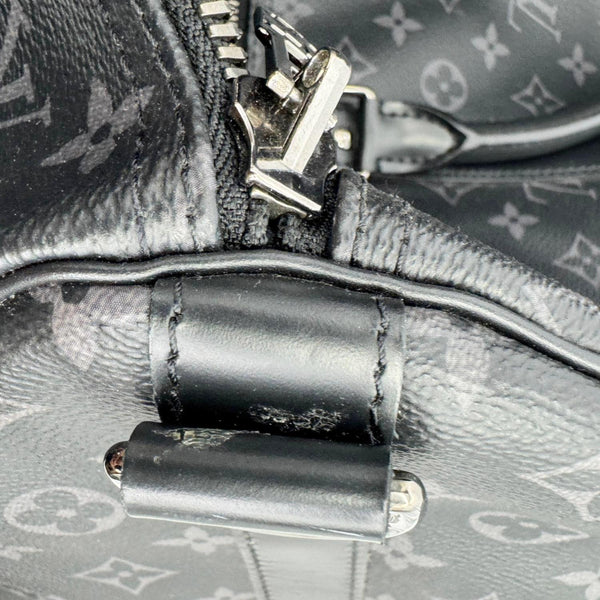 LOUIS VUITTON Keepall 55 Bandouliere Monogram Eclipse Travel Bag Black