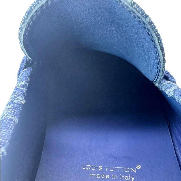 LOUIS VUITTON Driver Moccasin Monogram Denim Loafers Blue