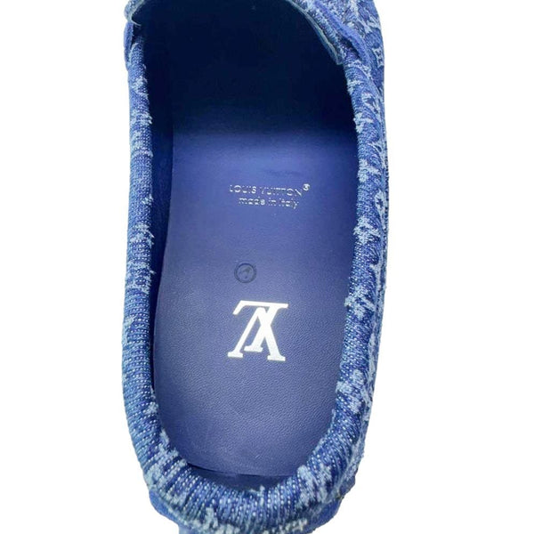 LOUIS VUITTON Driver Moccasin Monogram Denim Loafers Blue