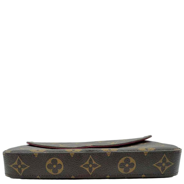 LOUIS VUITTON Felicie Pochette Monogram Canvas Crossbody Bag Brown