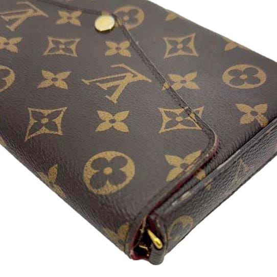 LOUIS VUITTON Felicie Pochette Monogram Canvas Crossbody Bag Brown