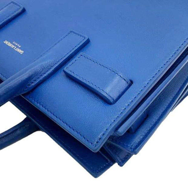 YVES SAINT LAURENT Sac de Jour Nano Leather Satchel Bag Blue
