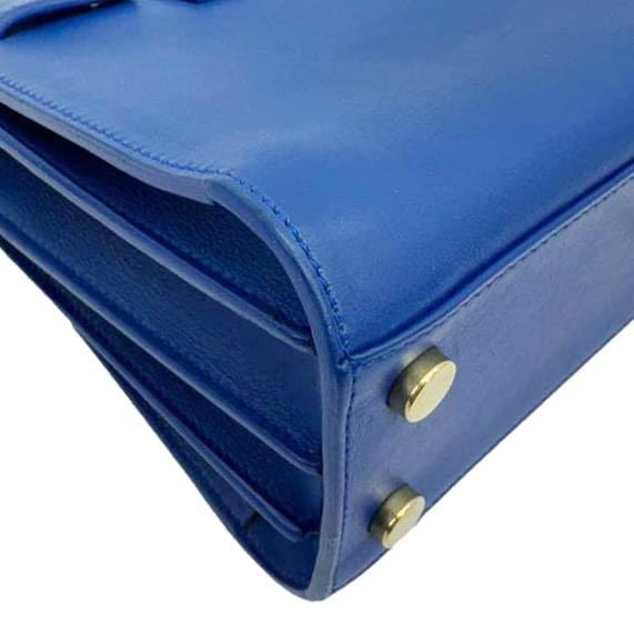 YVES SAINT LAURENT Sac de Jour Nano Leather Satchel Bag Blue